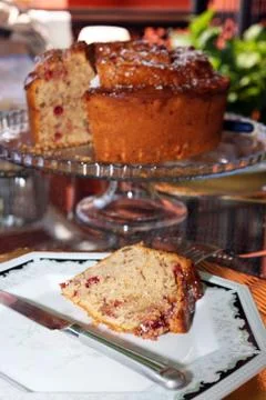 Sliced berry cake Foto stock