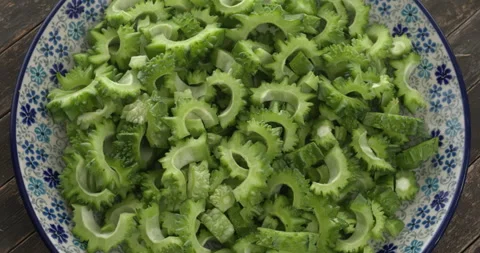 Sliced bitter melon. Stock Footage 280105764