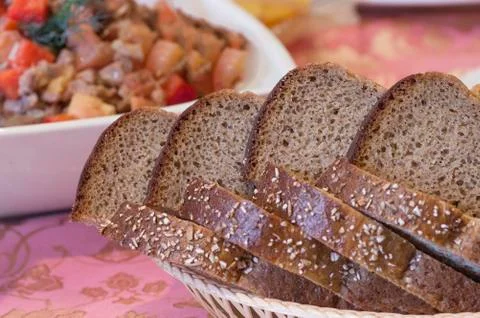 Sliced black bread Stock Photos