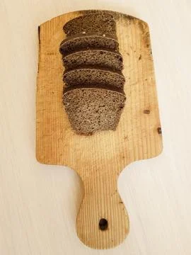 Sliced black bread 스톡 사진