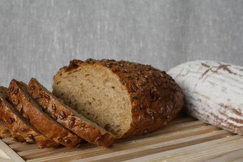 Sliced black bread Stock Photos