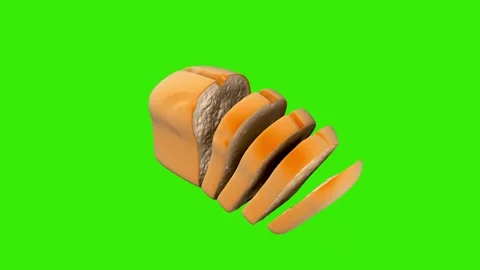 Sliced bread 3d icon motion Stock Footage 331355739