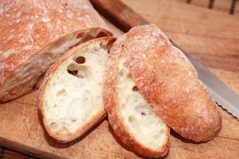 Sliced Bread And Knife Stock Photos