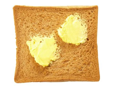 Sliced bread with butter Stock Photos