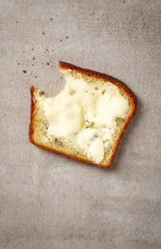 Sliced bread with butter Stock Photos