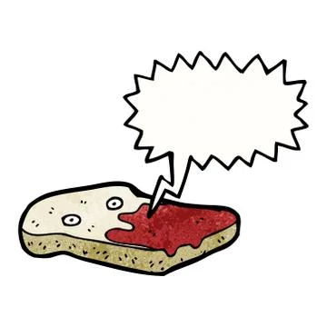 Sliced bread cartoon character Illustrazione stock