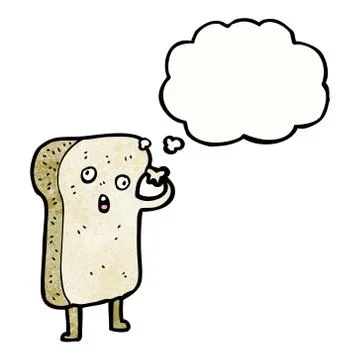 Sliced bread cartoon character Illustrazione stock