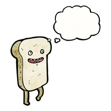 Sliced bread cartoon character Illustrazione stock