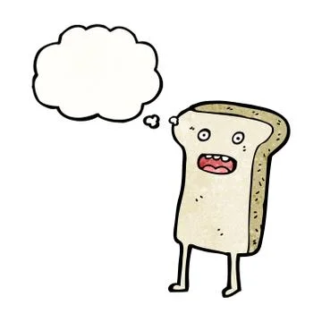 Sliced bread cartoon character Illustrazione stock