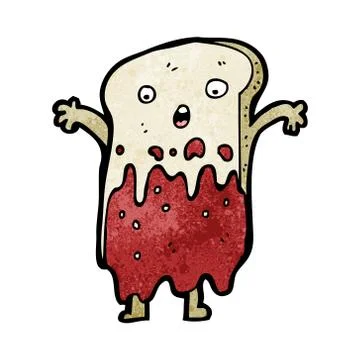 Sliced bread cartoon character 스톡 일러스트