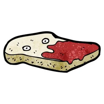 Sliced bread cartoon character Illustrazione stock