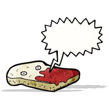 Sliced bread cartoon character 스톡 일러스트