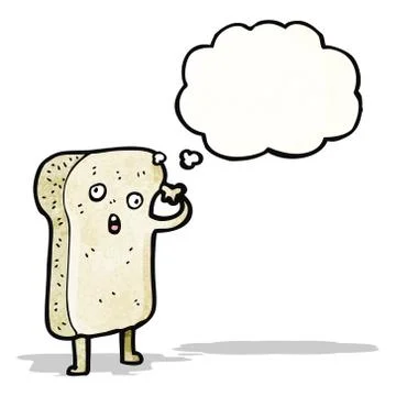 Sliced bread cartoon character Illustrazione stock