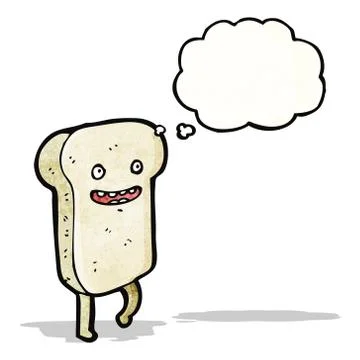 Sliced bread cartoon character Illustrazione stock
