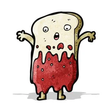 Sliced bread cartoon character 스톡 일러스트