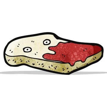 Sliced bread cartoon character Illustrazione stock