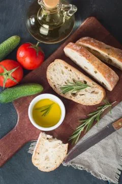 Sliced bread Ciabatta Stock Photos