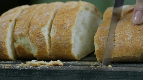 Sliced bread, close up, 4k Stock Footage 63301528
