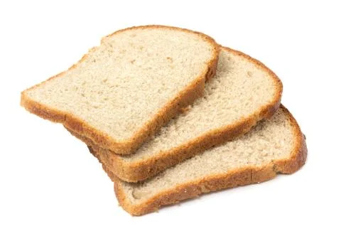 Sliced bread closeup. Isolated on white background Stock Photos
