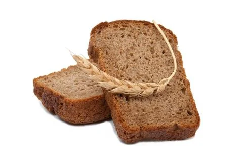 Sliced bread with ear Stock Photos