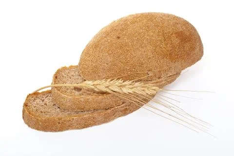 Sliced bread with ear Stock Photos