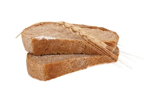 Sliced bread with ear Stock Photos
