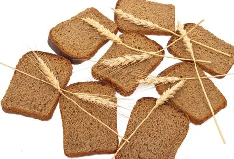 Sliced bread with ears Stock Photos