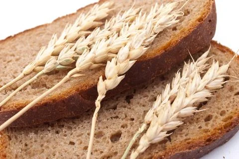 Sliced bread with ears Stock Photos