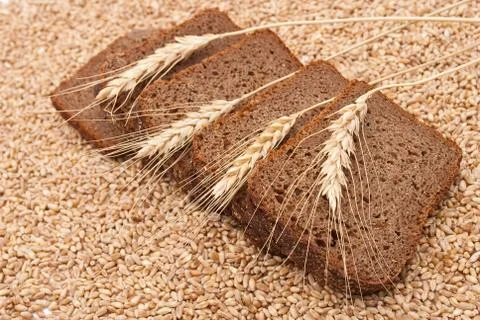 Sliced bread with ears Stock Photos