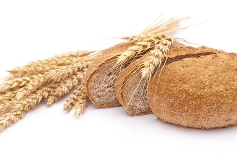 Sliced bread with ears Stock Photos
