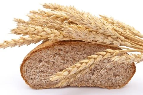 Sliced bread with ears Stock Photos