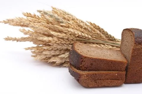 Sliced bread with ears Stock Photos