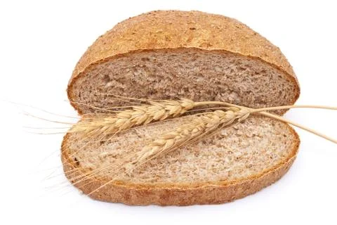 Sliced bread with ears Stock Photos