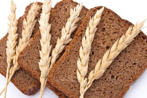 Sliced bread with ears Stock Photos