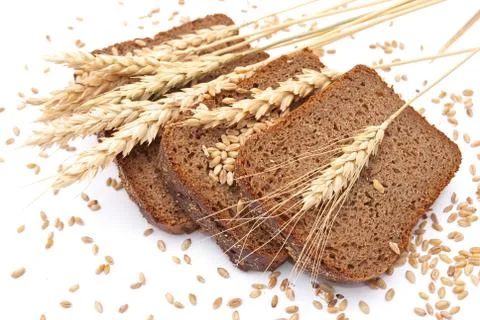 Sliced bread with ears Stock Photos