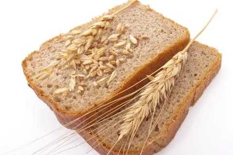 Sliced bread with ears Stock Photos