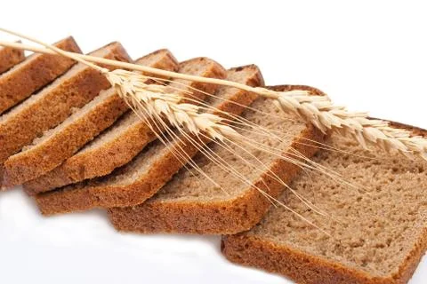 Sliced bread with ears Stock Photos