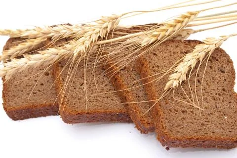 Sliced bread with ears Stock Photos
