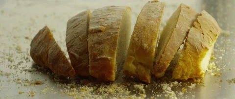 Sliced Bread Falling Stock Footage 156799283