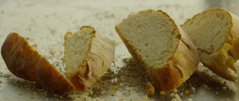 Sliced Bread Falling Stock Footage 156799334