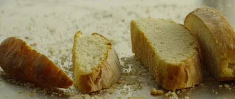 Sliced Bread Falling Stock Footage 156799437