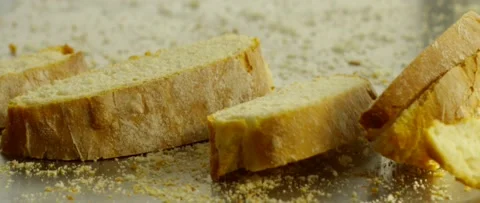 Sliced Bread Falling Stock Footage 156799519