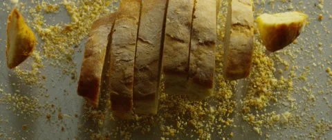 Sliced Bread Falling Stock Footage 156799910
