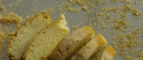 Sliced Bread Falling Stock Footage 156799918