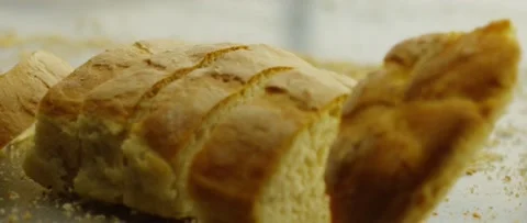Sliced Bread Falling Stock Footage 156800001