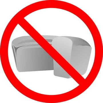 Sliced bread with a forbidden sign. Vector illustration. Illustrazione stock