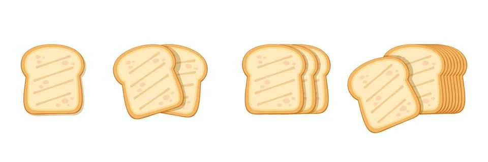 Sliced bread icon in flat style. Bread toast vector illustration on isolate.. Illustrazione stock