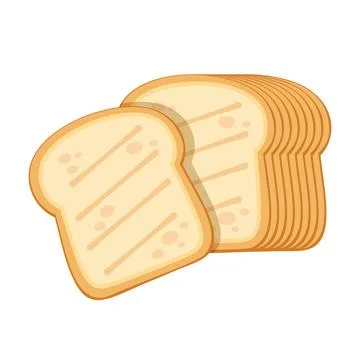 Sliced bread icon in flat style. Bread toast vector illustration on isolate.. Illustrazione stock
