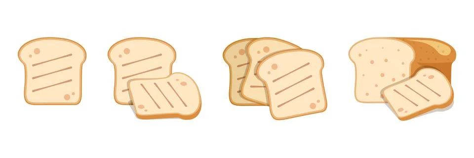 Sliced bread icon in flat style. Bread toast vector illustration on isolate.. Illustrazione stock