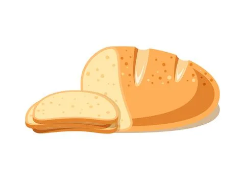 Sliced bread icon in flat style. Bread toast vector illustration on isolate.. Illustrazione stock